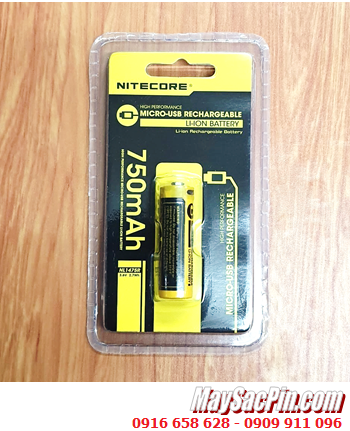 Nitecore NL1475R; Pin sạc 14500 Lithium 3.7v Nitecore NL1475R AA750mAh 2.7Wh (Pin cổng sạc USB-Type C)